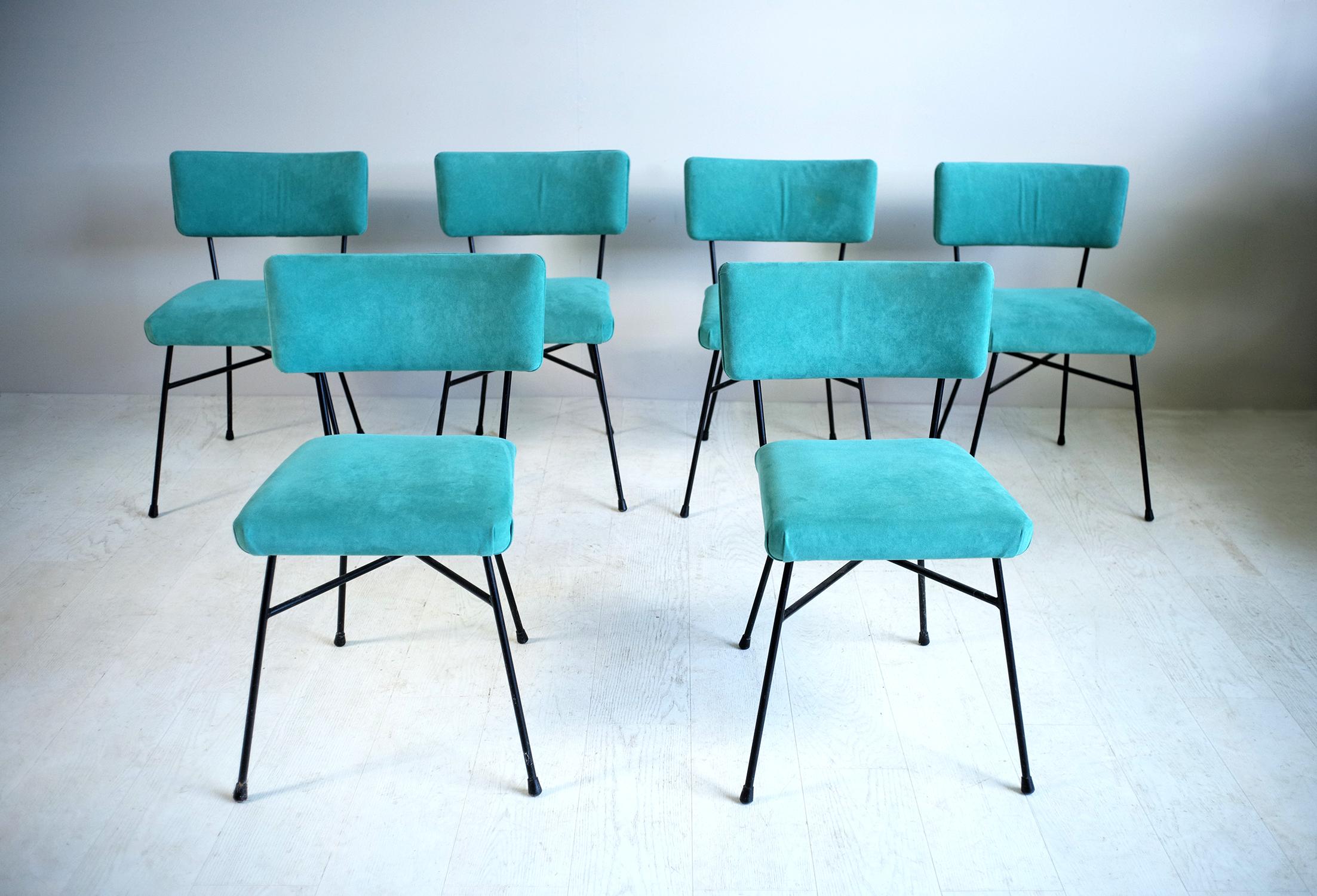 20th Century Studio BBPR, Series of 6 Elettra Chairs, Arflex, 1954