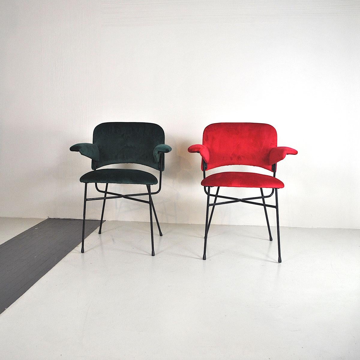 Mid-20th Century Studio BBPR Set of Two Italian Chairs Urania Model