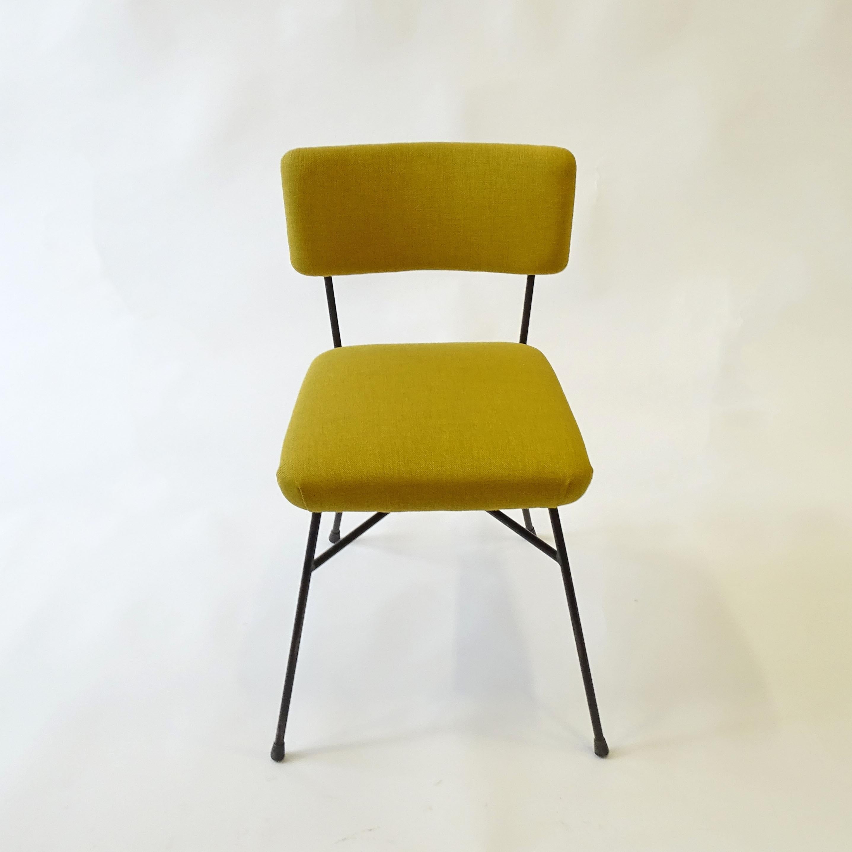 Studio BBPR Sedia Elettra singola in tessuto giallo curry per Arflex 1954 In condizioni ottime in vendita a Milan, IT