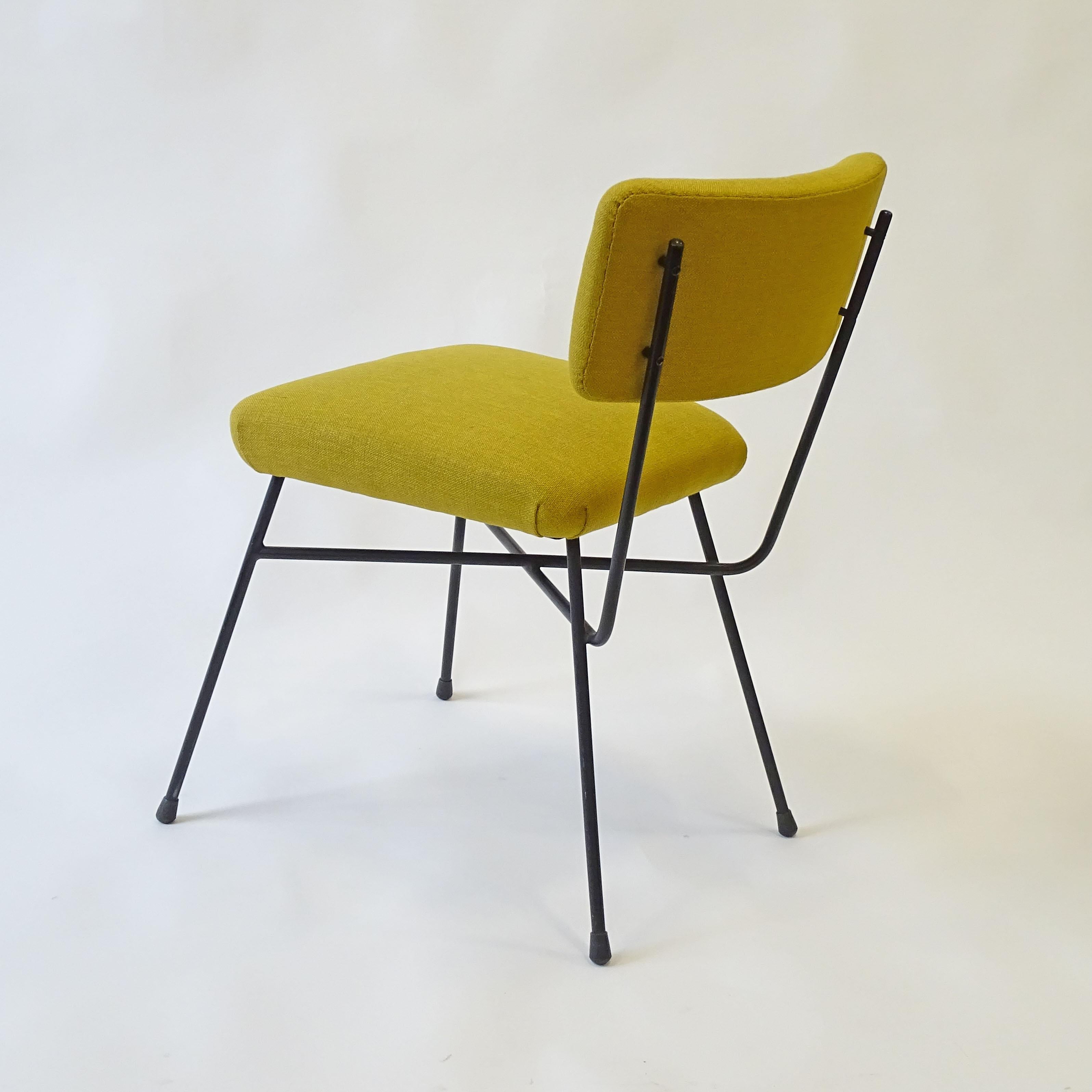 Metà XX secolo Studio BBPR Sedia Elettra singola in tessuto giallo curry per Arflex 1954 in vendita