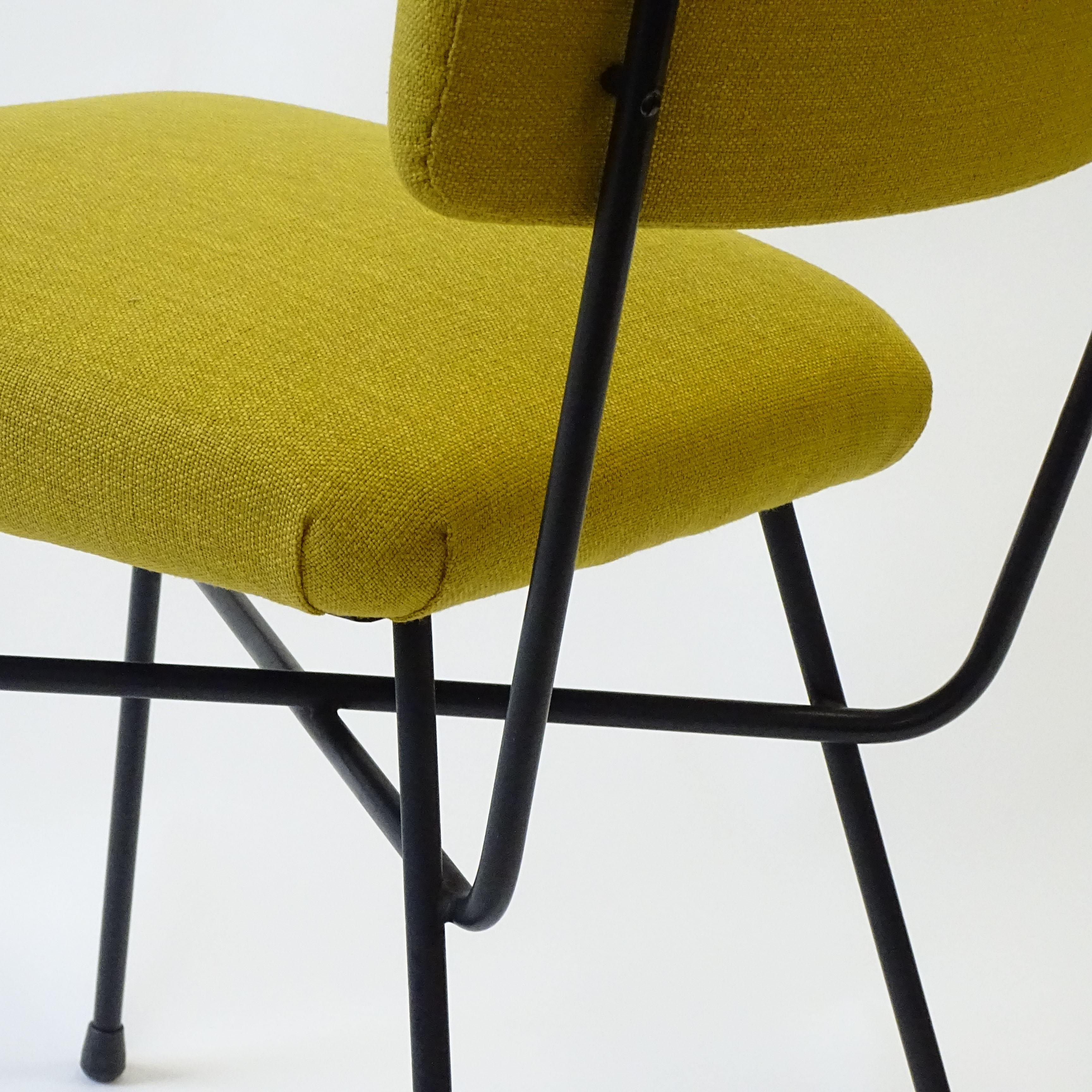 Studio BBPR Sedia Elettra singola in tessuto giallo curry per Arflex 1954 in vendita 1