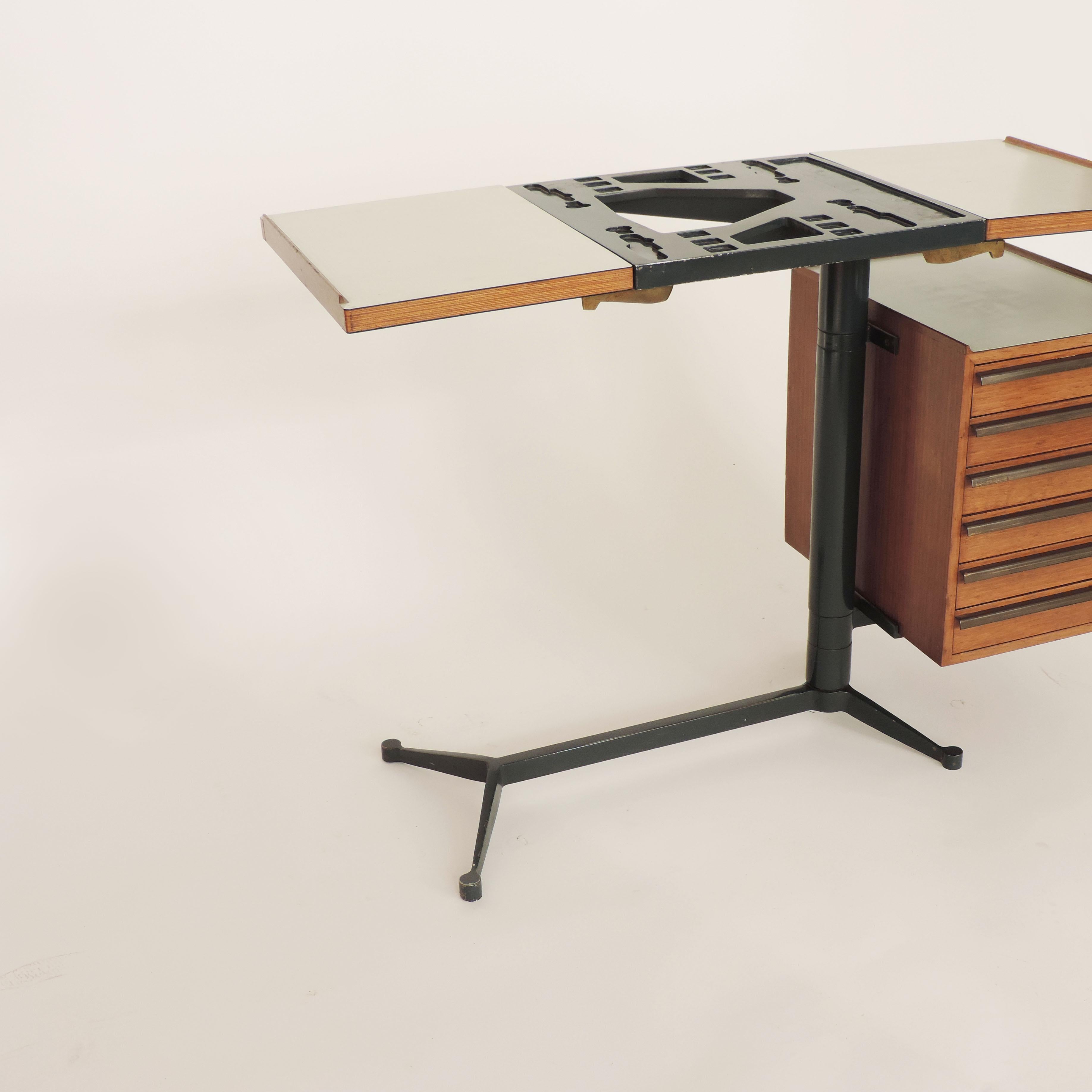 Mid-20th Century Studio BBPR Small Adjustable Desk for the Olivetti Store in New York, Italy 1954 For Sale