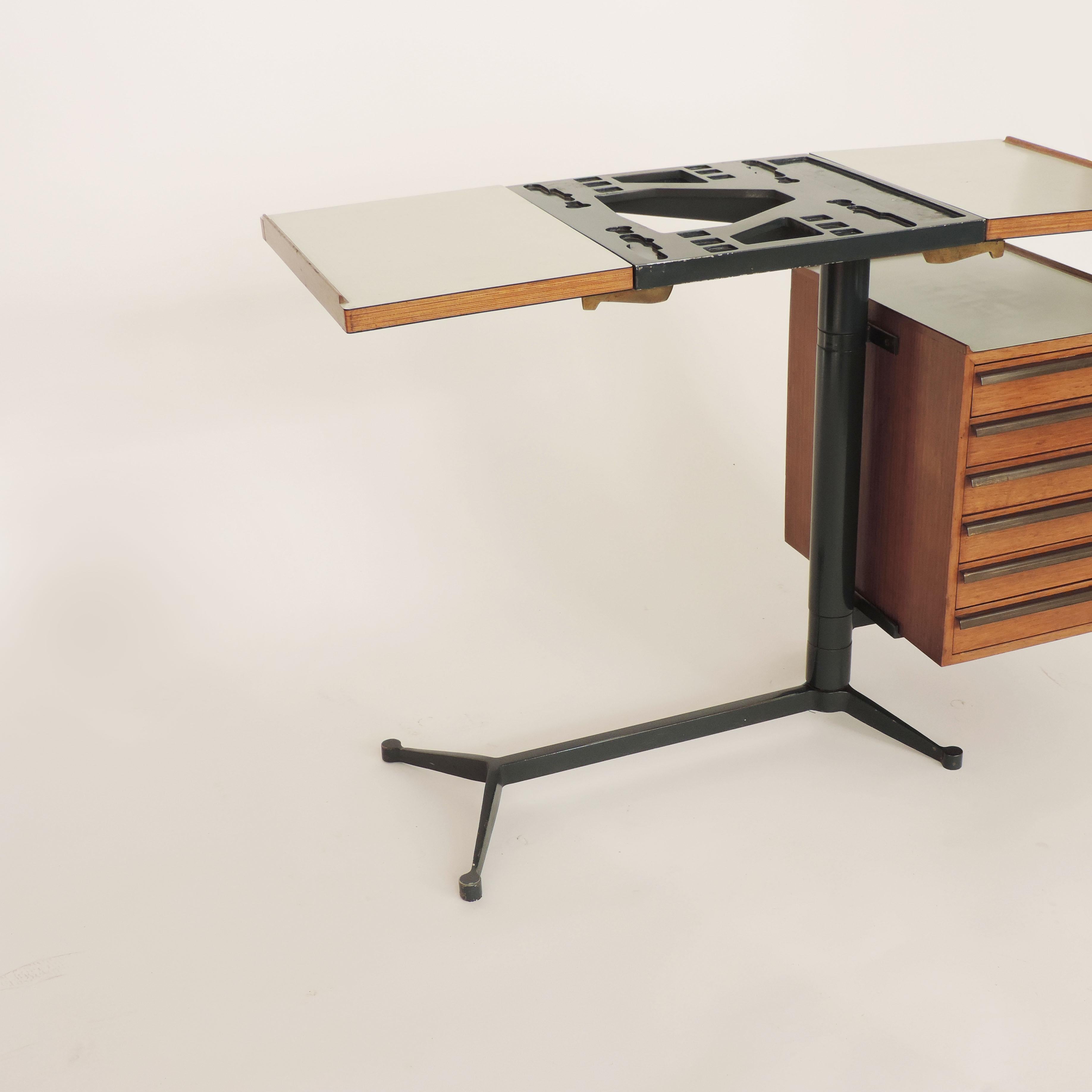 Mid-20th Century Studio BBPR Small Adjustable Desk for the Olivetti Store in New York, Italy 1954