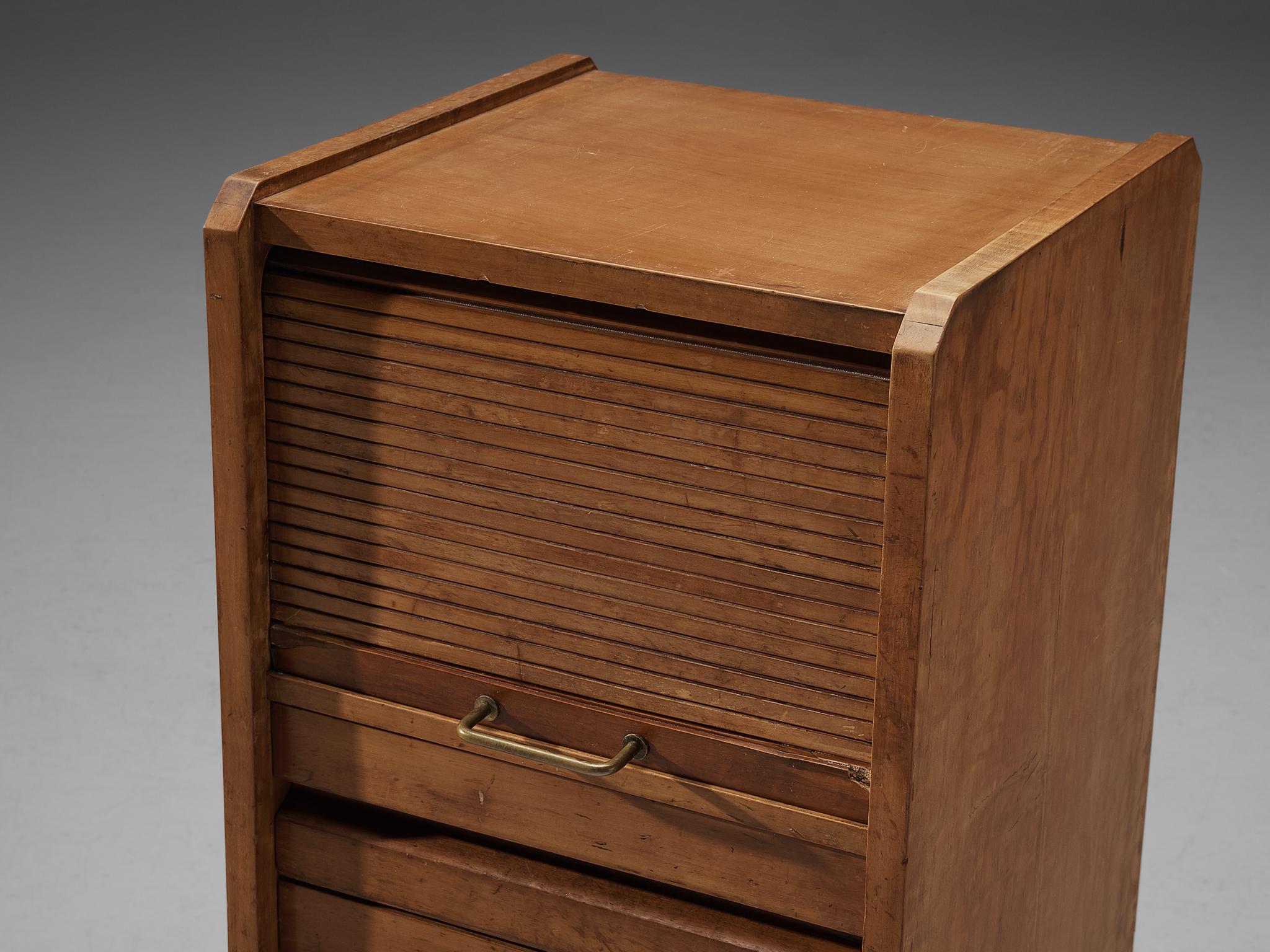 Italian Studio B.B.P.R. Small Cabinet in Walnut and Brass