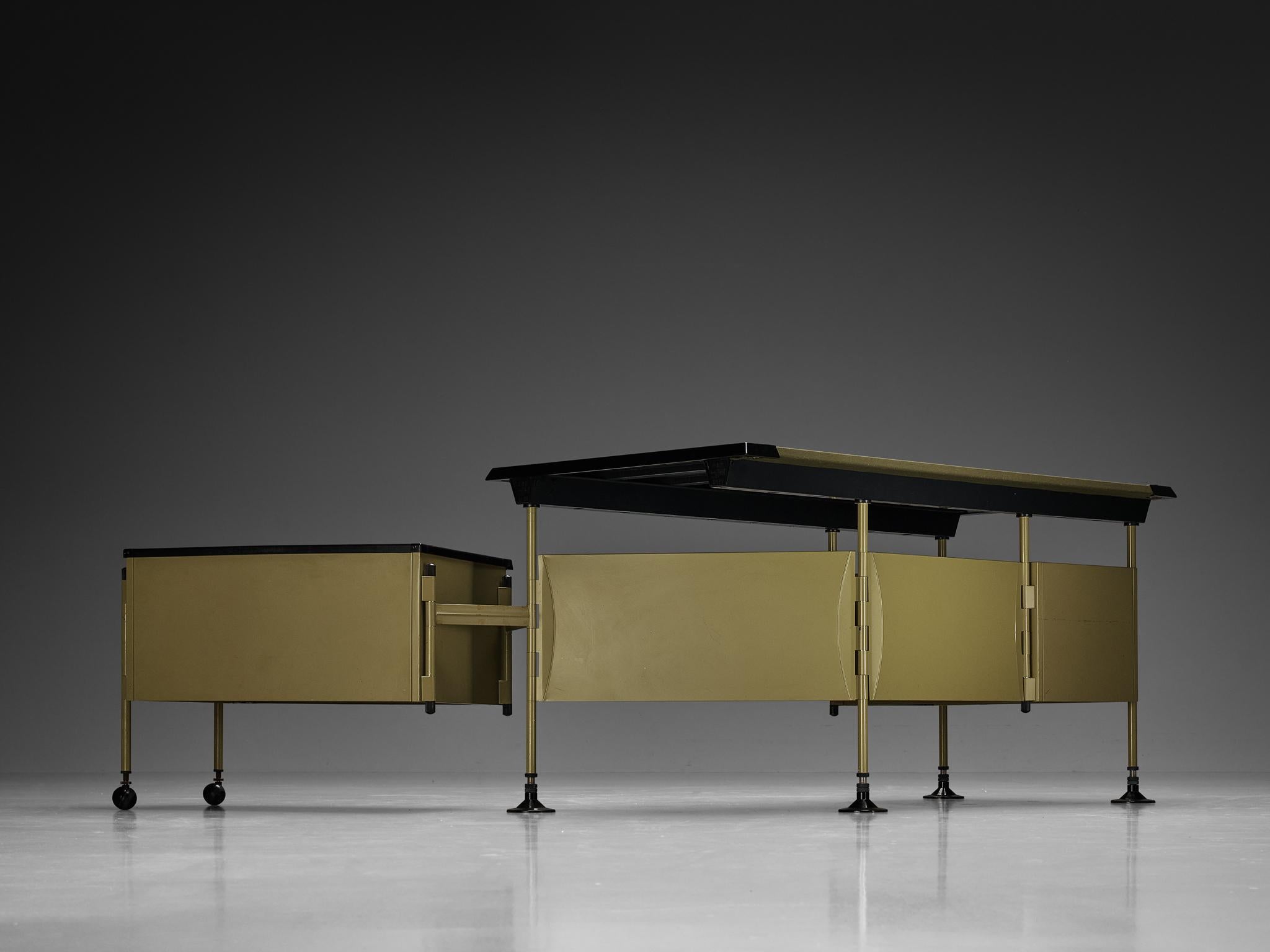 Studio BBPR 'Spazio' Corner Desk with Movable Cabinet  For Sale 3