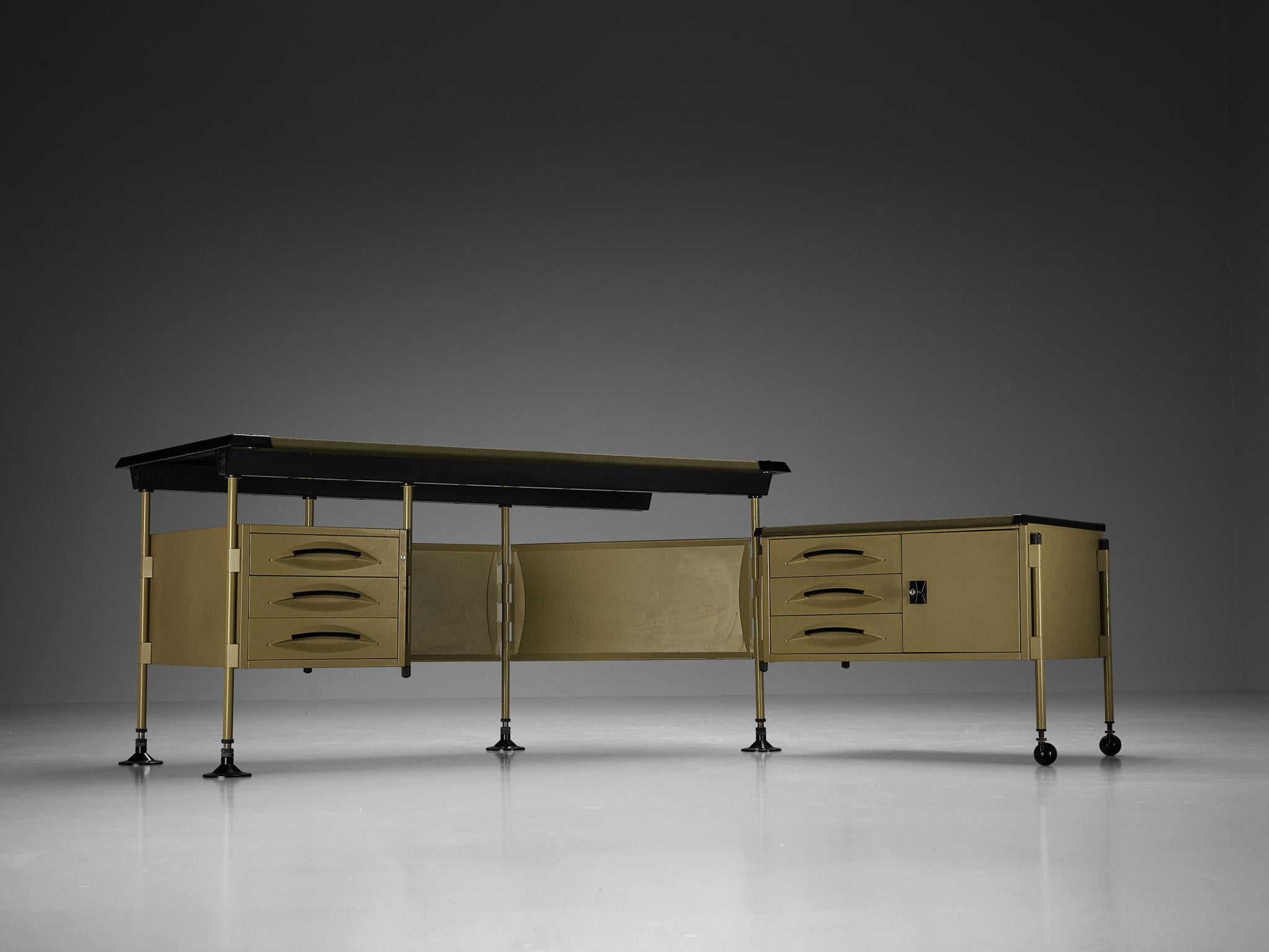Studio BBPR 'Spazio' Corner Desk with Movable Cabinet  For Sale 5