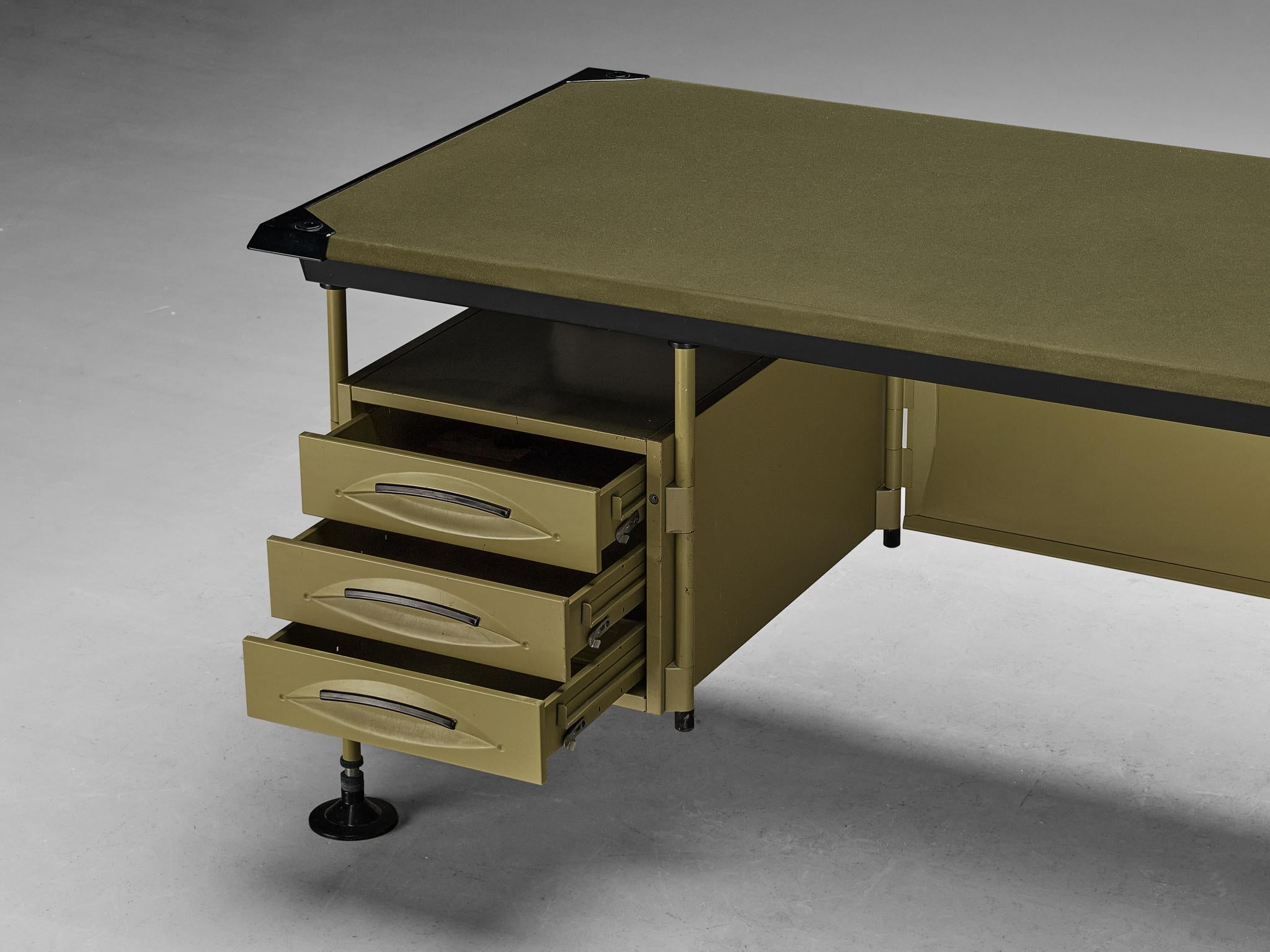 Mid-Century Modern Studio BBPR 'Spazio' Corner Desk with Movable Cabinet  For Sale