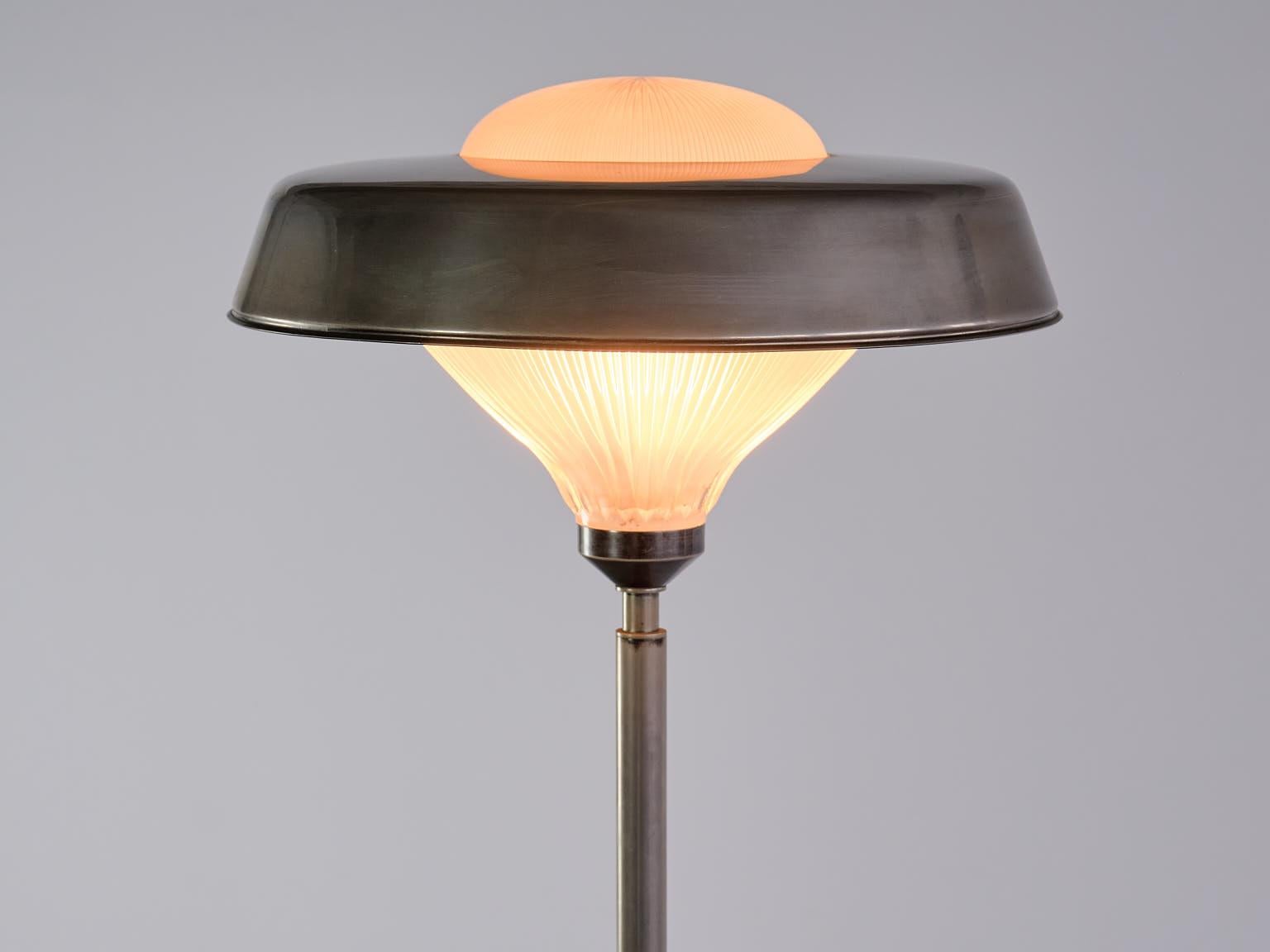 Italian Studio BBPR 'Talia' Floor Lamp in Steel and Glass, Artemide, Italy, 1962 For Sale