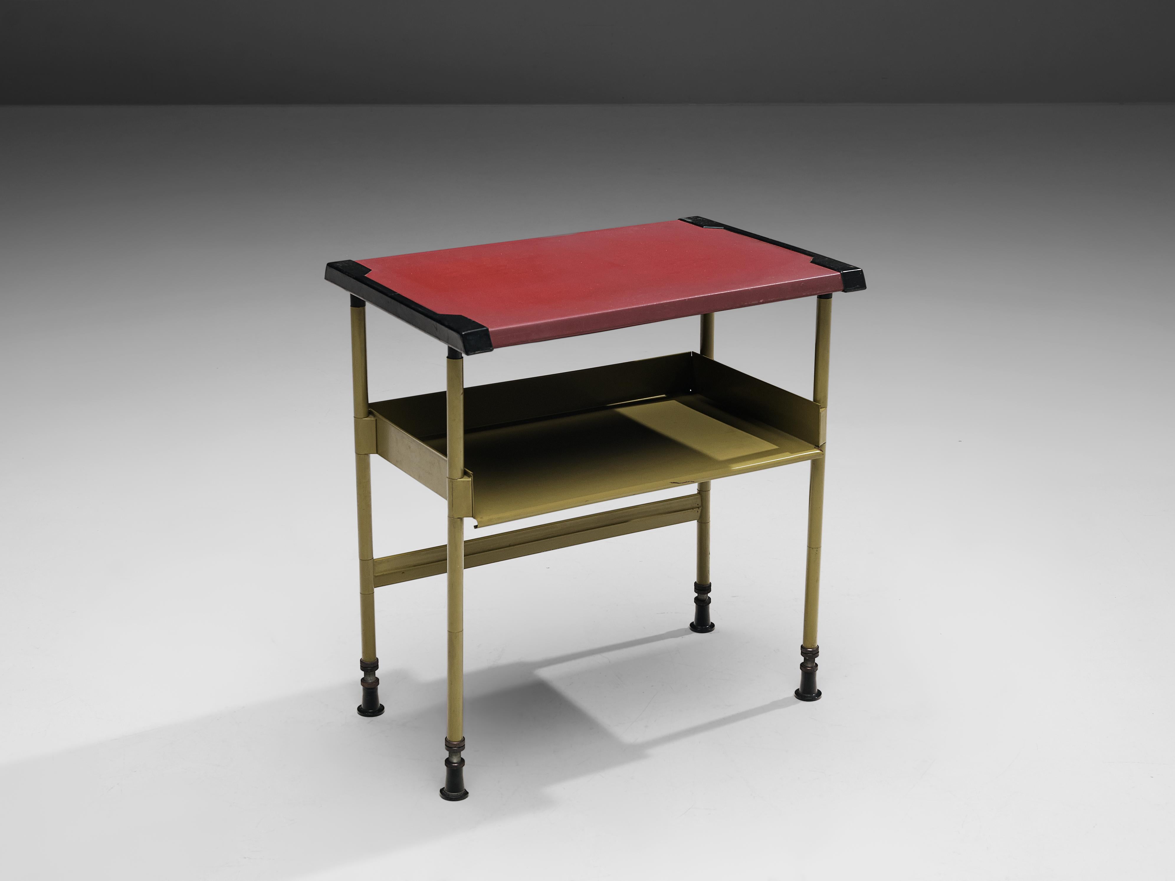 Studio BBPR for Olivetti, 'Spazio' side table, steel, vinyl, plastic, Italy, ca. 1960 

The 'Spazio' series was designed by Studio BBPR for Olivetti in 1960. It won the Compasso d'Oro Award in 1962. Today the desk of the 'Spazio' series is