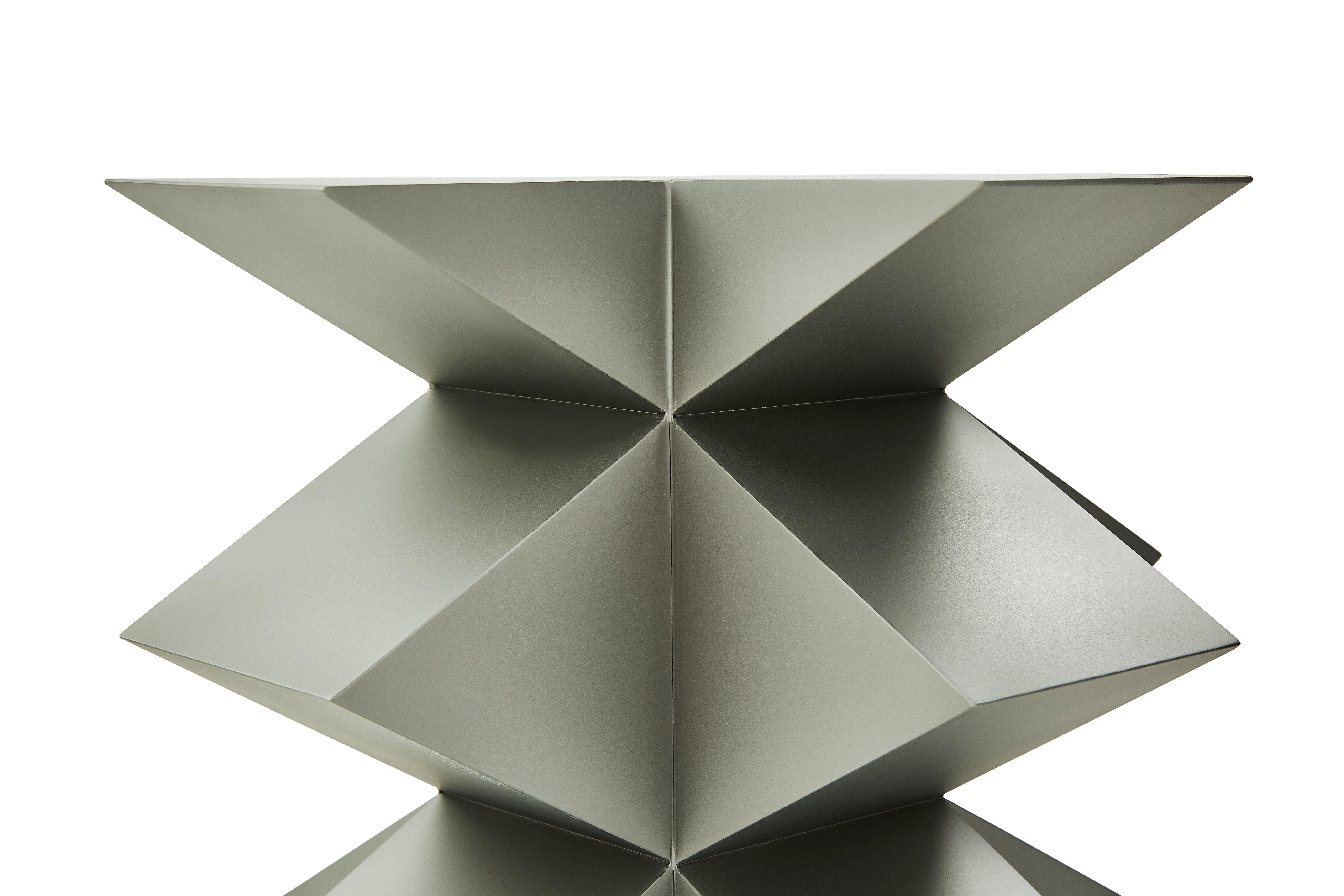 Contemporary Studio Brancusi III Sculptural Side Table Matte Steel Customizable For Sale