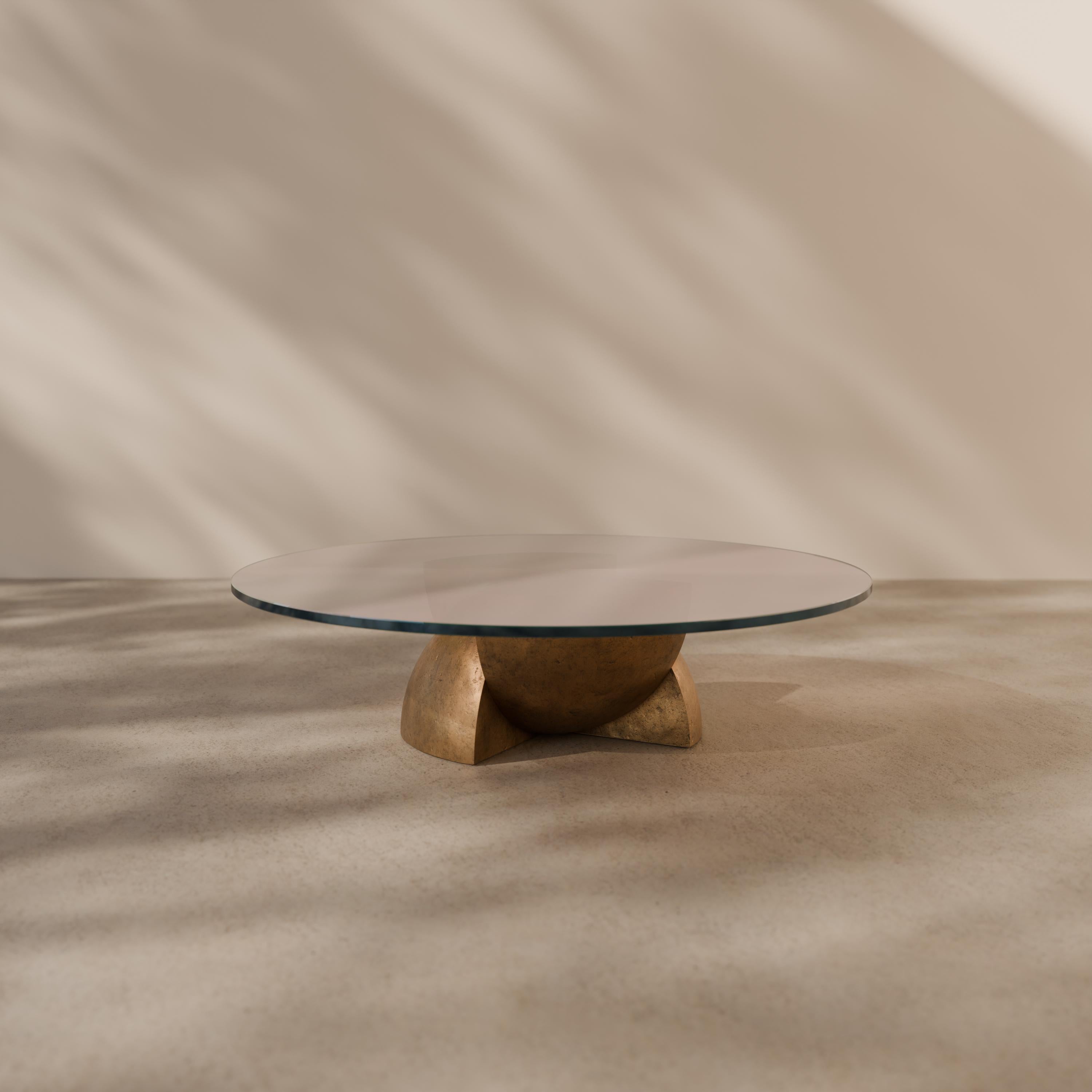 Studio AGE Table basse sculpturale en bronze coulé à la main 