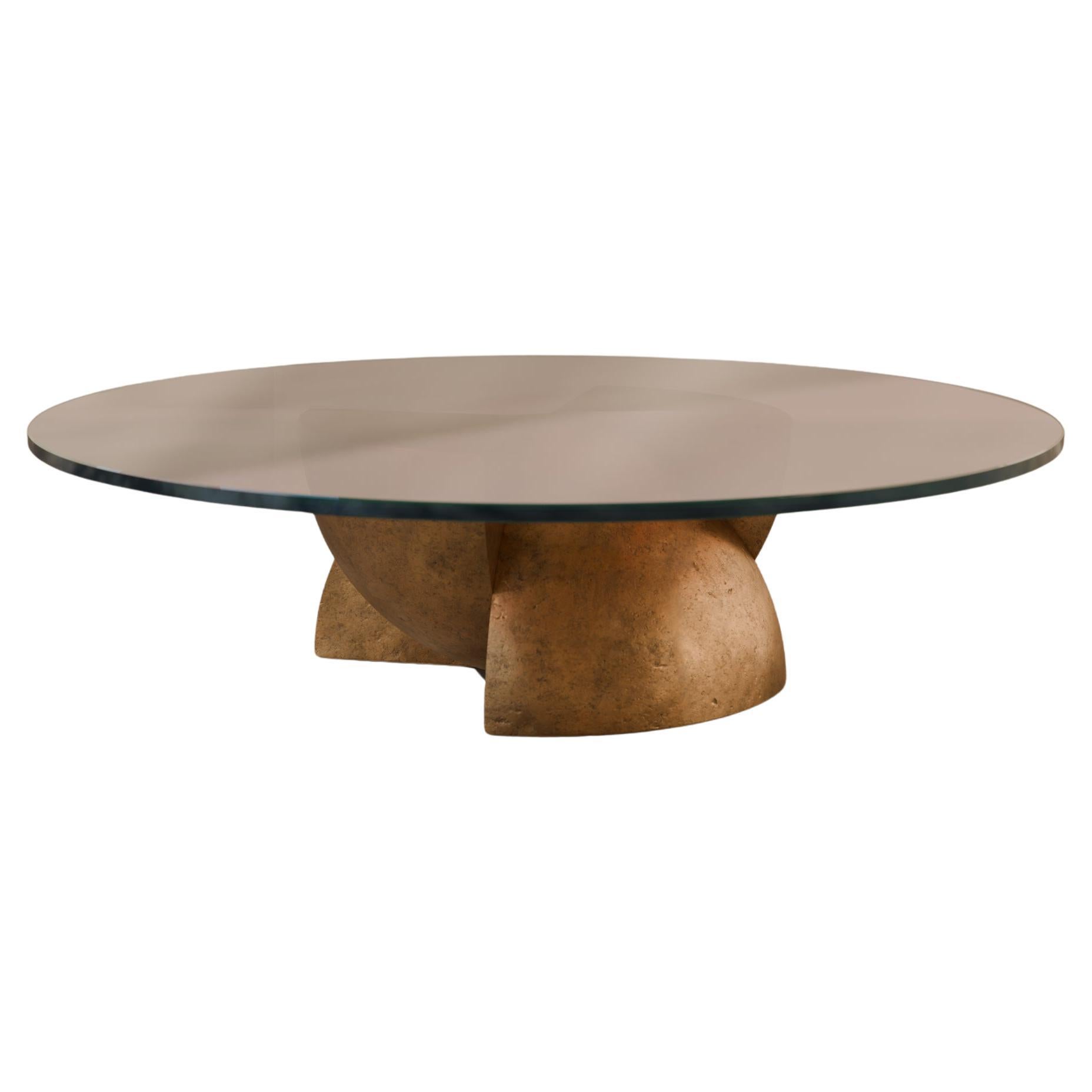 Studio Brocky Handmade Space-Age Cast Bronze ‘Axis’ Sculptural Coffee Table
