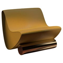 Studio Brocky Space-Age Yellow Mohair 
Chrome ‘Vanguard’ Lounge Chair