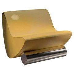 Studio Brocky Space-Age Yellow Mohair & Chrome ‘Vanguard’ Lounge Chair