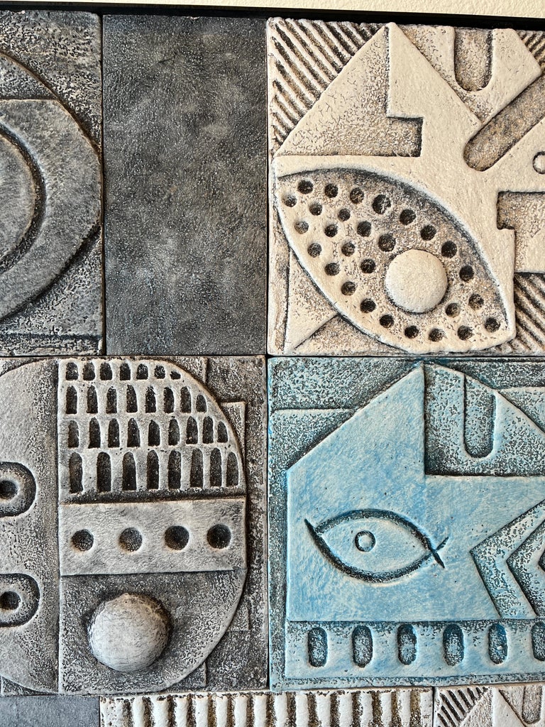 Studio Brutalist Ceramic Wall Mural For Sale at 1stDibs