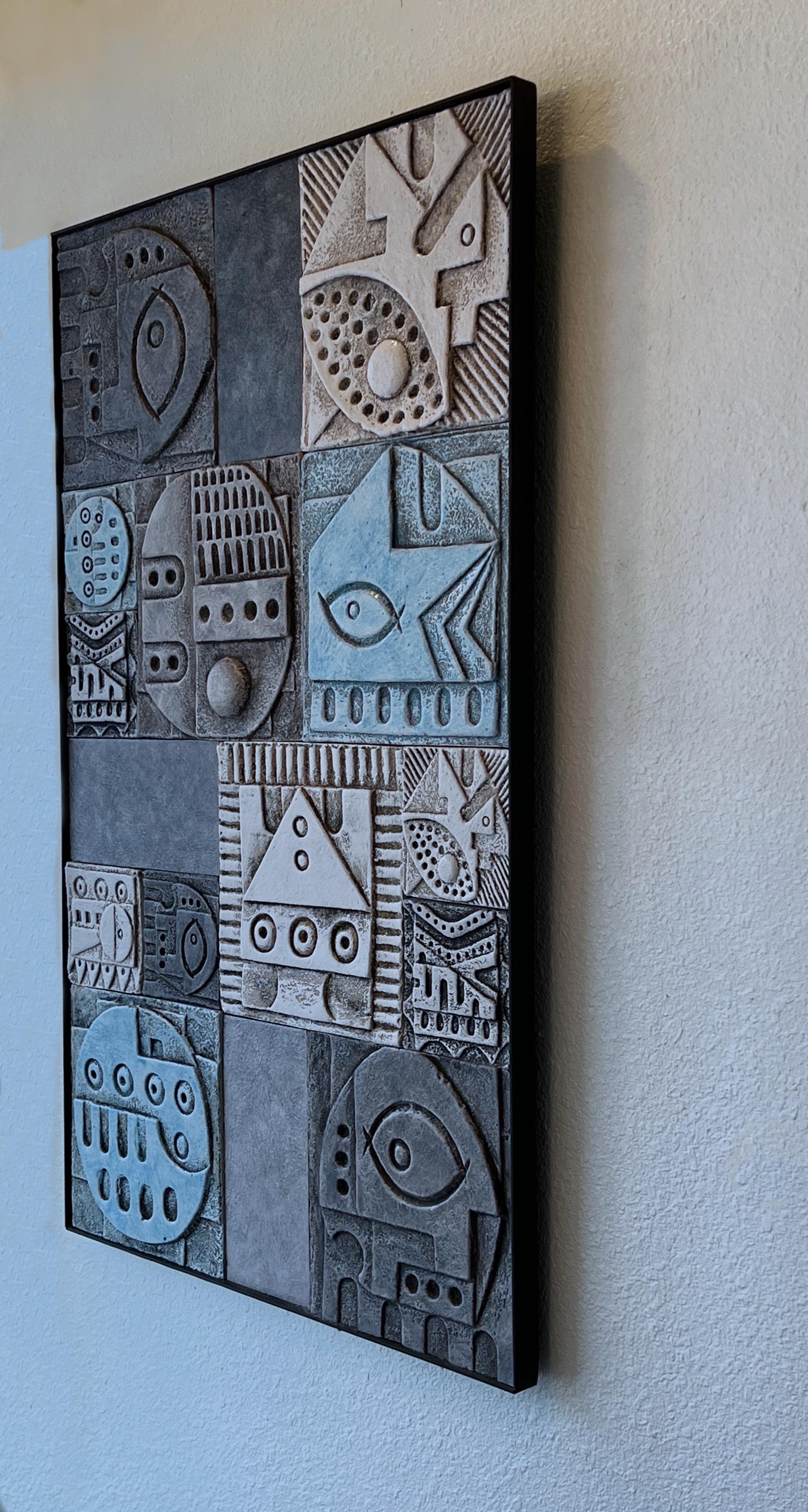 Studio Brutalist Ceramic Wall Mural  In Excellent Condition For Sale In Palm Springs, CA