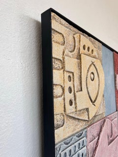 Studio Brutalist Glazed Ceramic Wall Mural