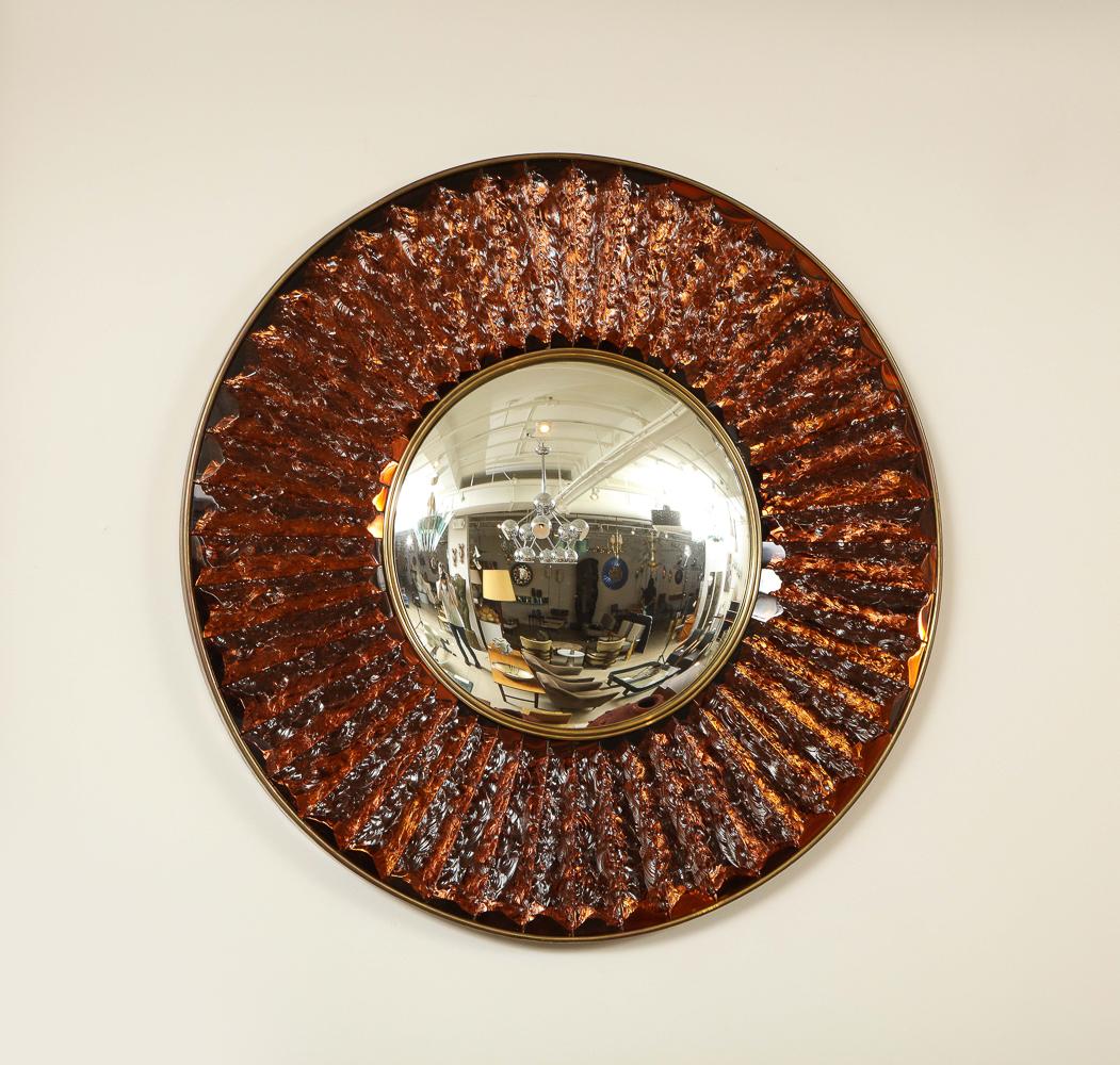 Fait main Miroir circulaire fabriqué en studio par Ghiró Studio en vente