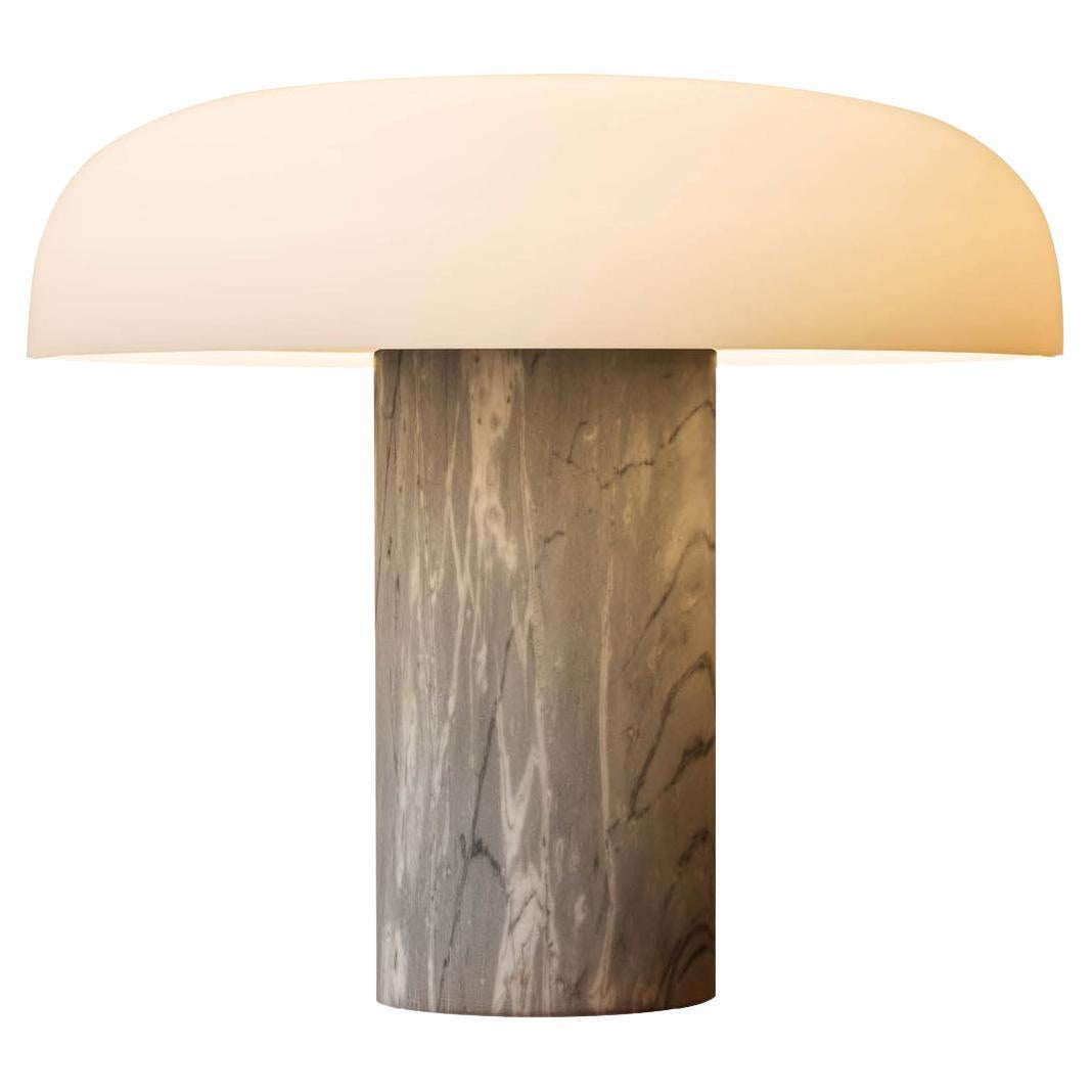 Lampe de bureau Tropico en marbre gris et verre du Studio Buratti pour Fontana Arte