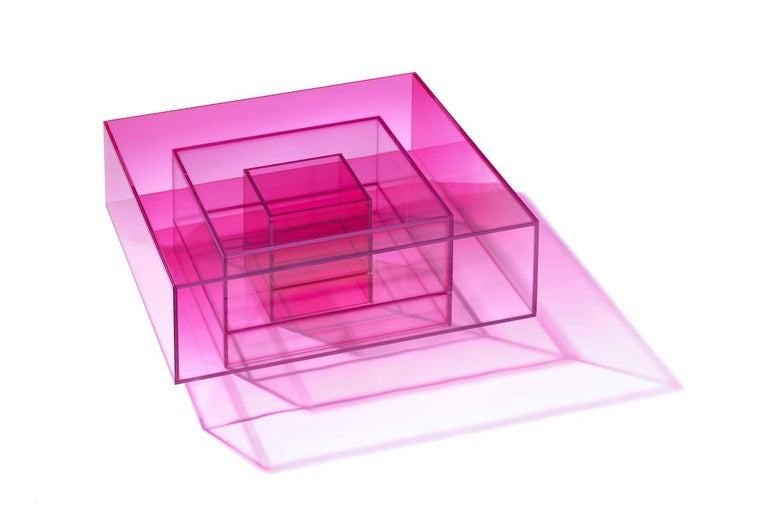 Chinese Studio Buzao, Null Coffee Table Hot Pink Edition, Laminated Glass For Sale
