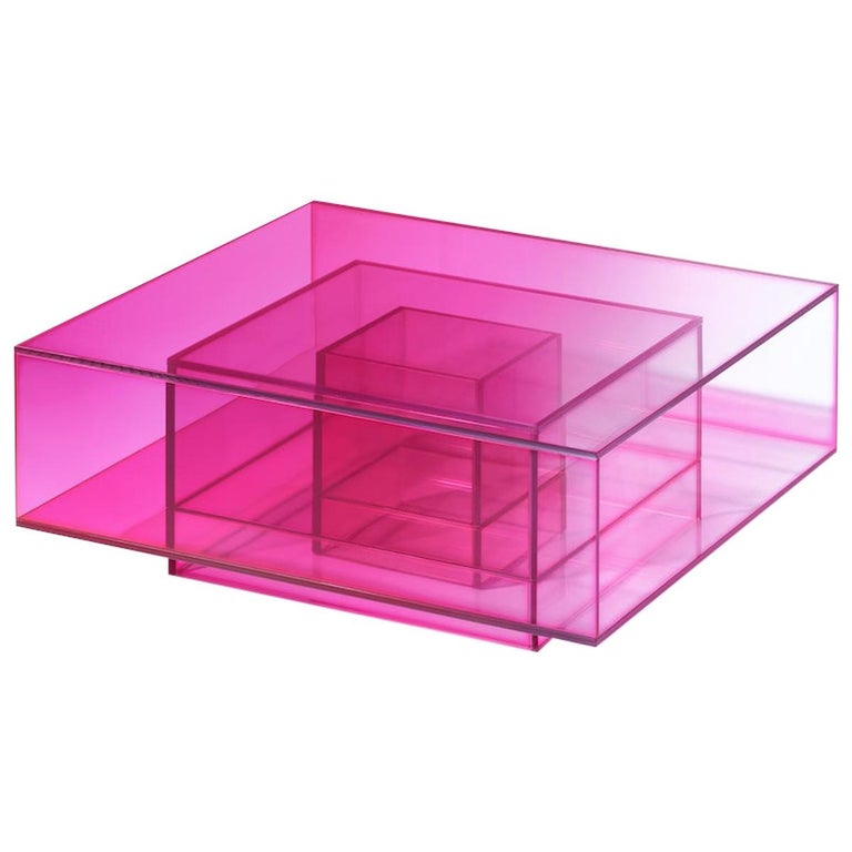 Studio Buzao, Null Coffee Table Hot Pink Edition, Laminated Glass For Sale