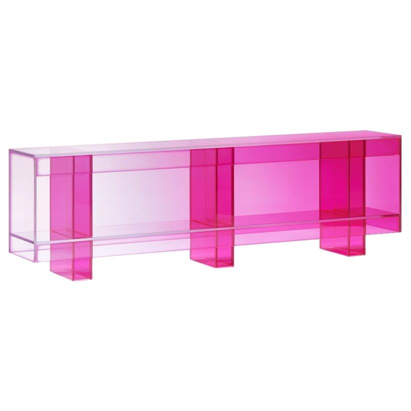 Studio Buzao, Null, niedriges Regal in Hot Pink, Auflage, Laminiertes Glas im Angebot