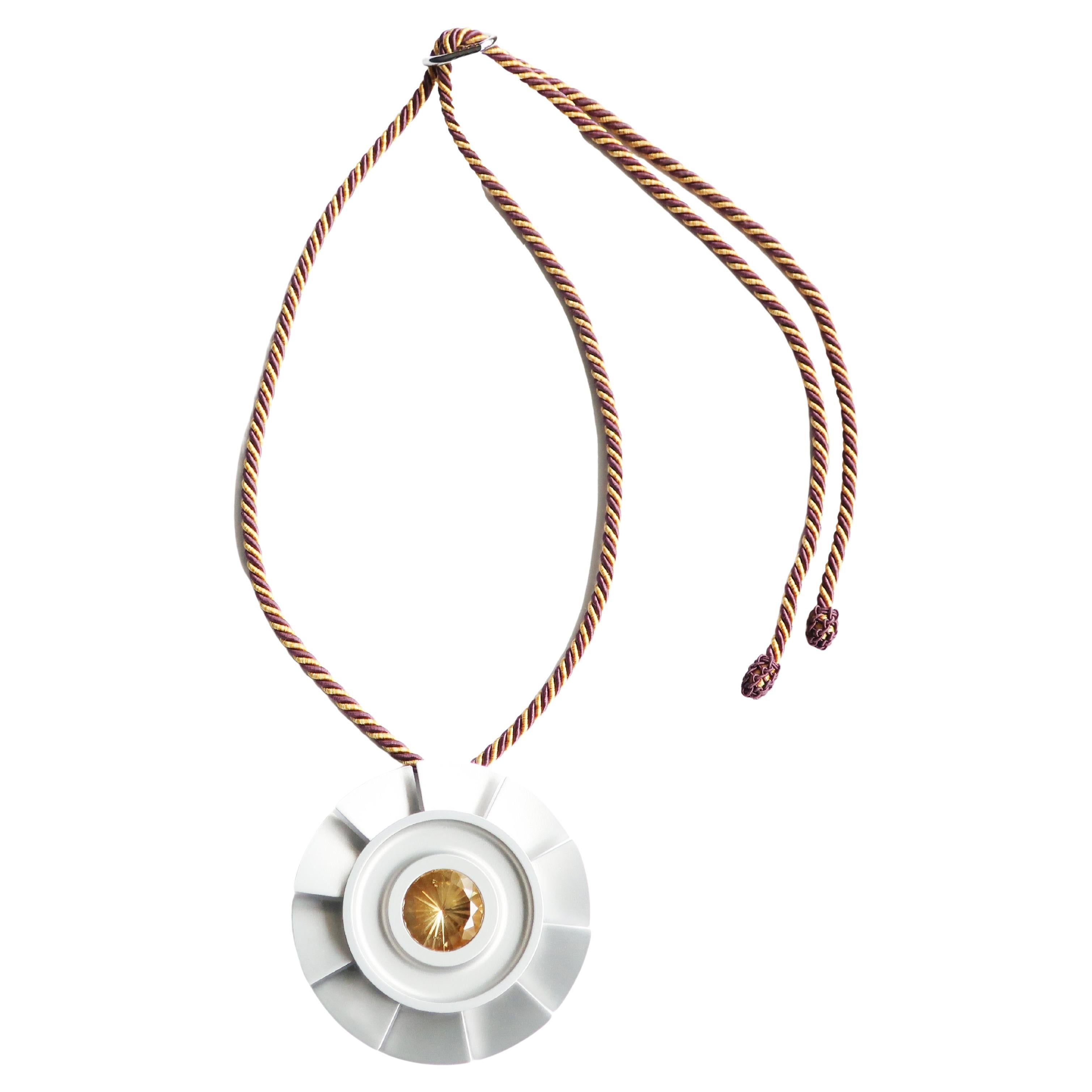 Studio C Citrine and Aluminium Necklace For Sale