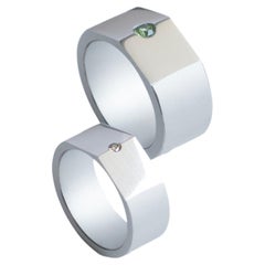 Studio C Peridot and Diamond Aluminium Rings
