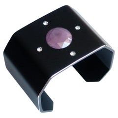 Studio C Ruby and White Sapphires and Black Aluminium Cuff