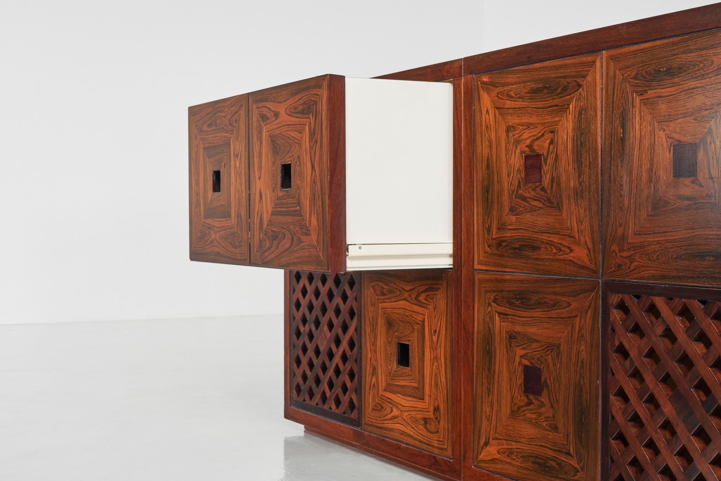 Rosewood Studio Cassina Unique Counter Cabinet Italy 1960 For Sale