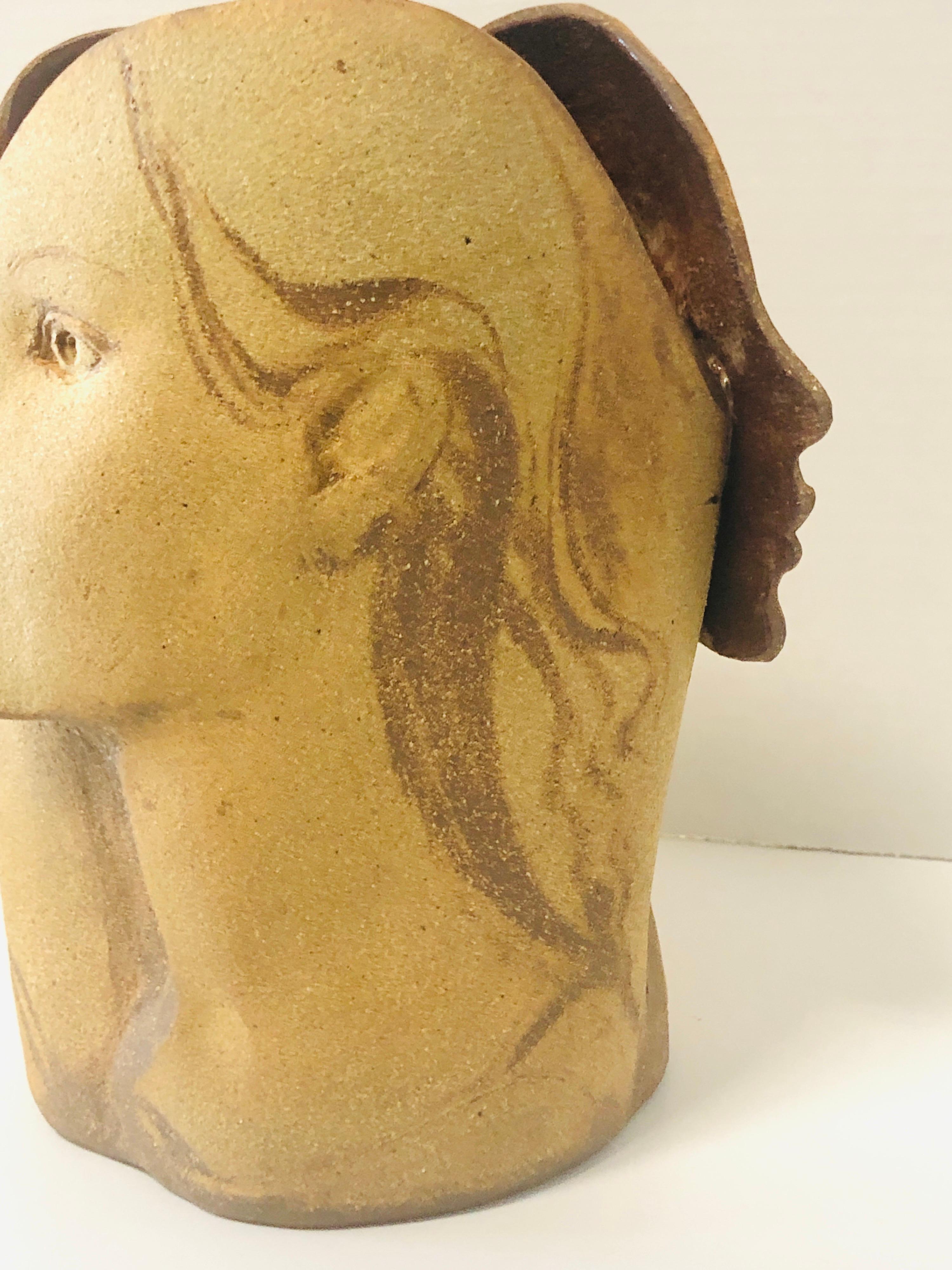Mid-20th Century Studio Ceramic 3 Graces Vessel Vase Sculpture Container