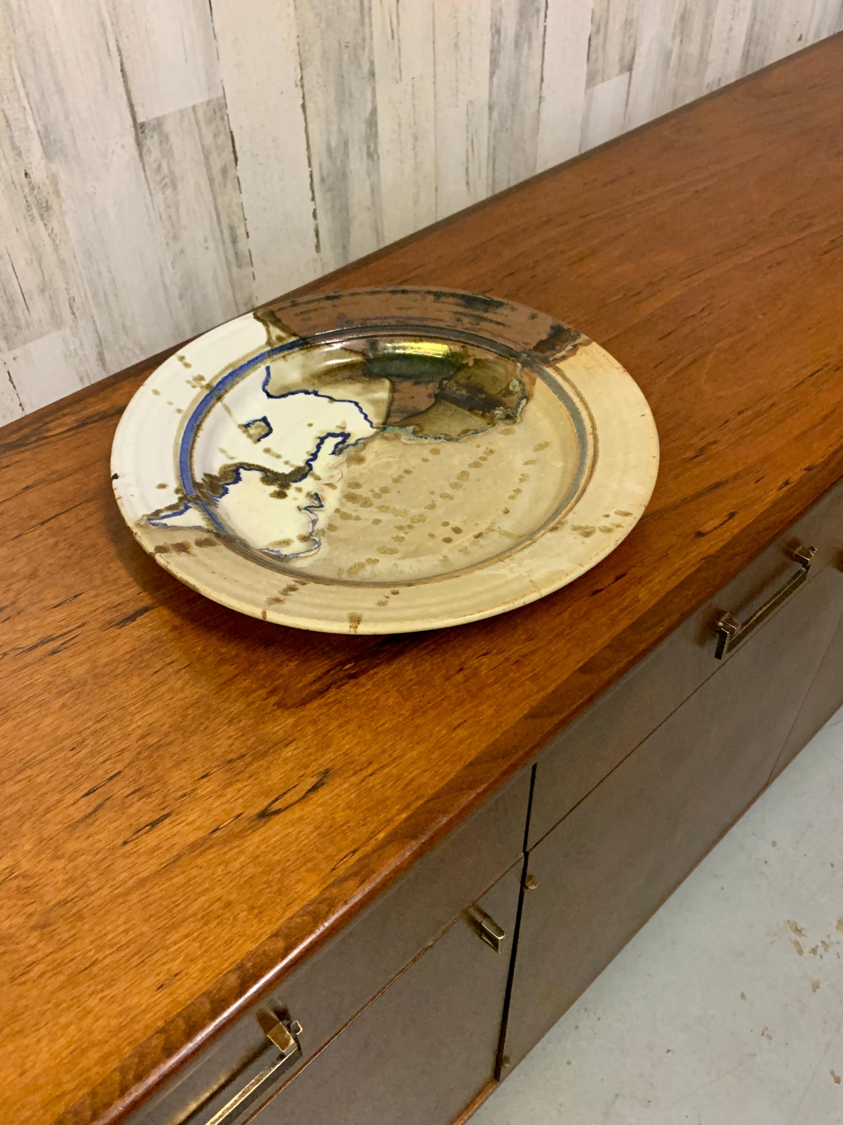 Mid-Century Modern Studio Ceramic Charger For Sale