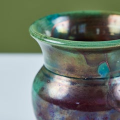 Studio ceramic cup with Raku Glazed Tulip Vase