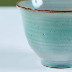 Studio Ceramic Cup with robins egg blue glaze and flared lip