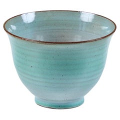 Studio Ceramic Cup with robins egg blue glaze and flared lip