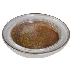 Studio Ceramic Dish with Golden Crushed Glass Inlay