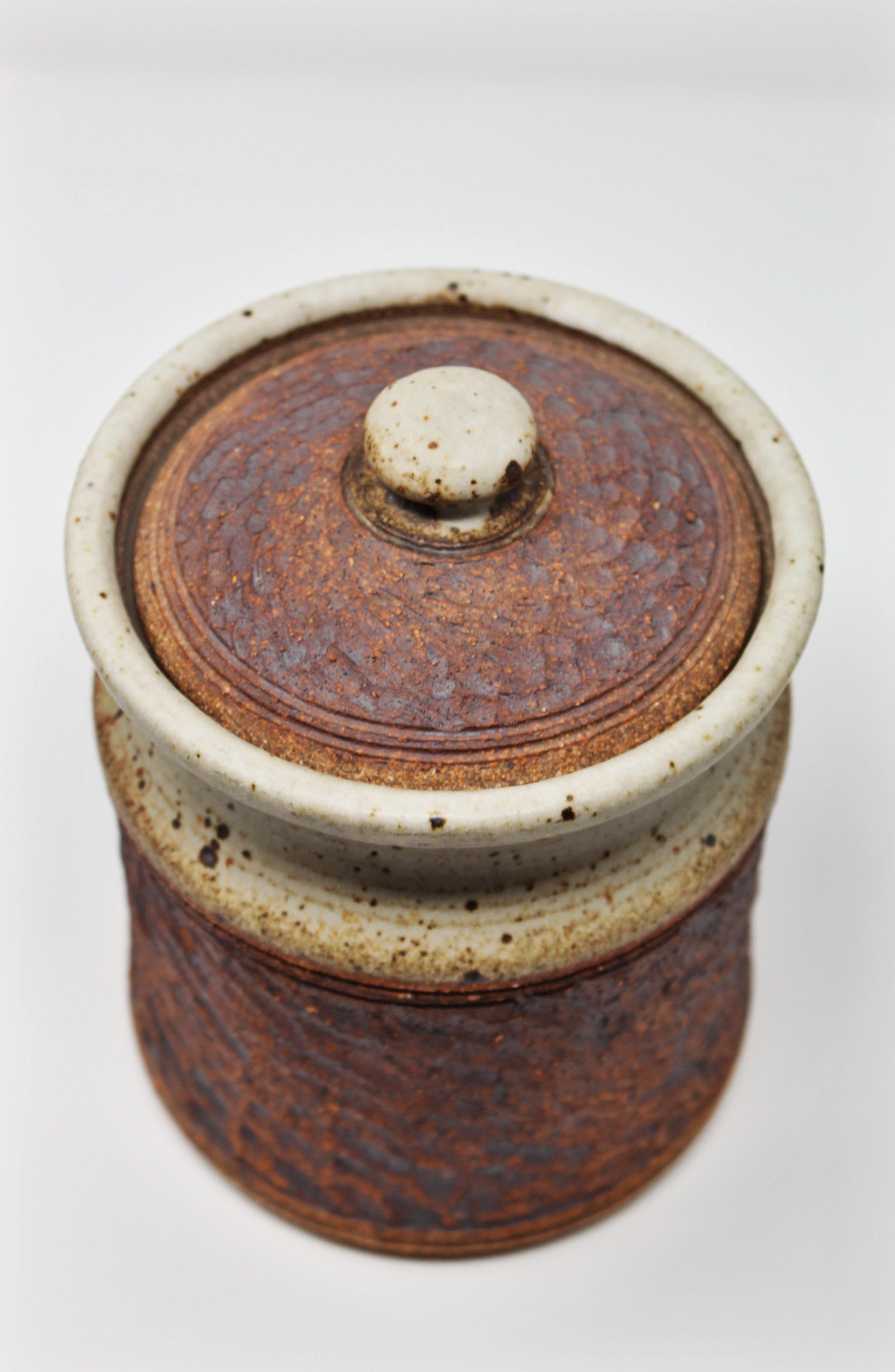 Glazed Studio Ceramic Earthenware Vessel with Lid