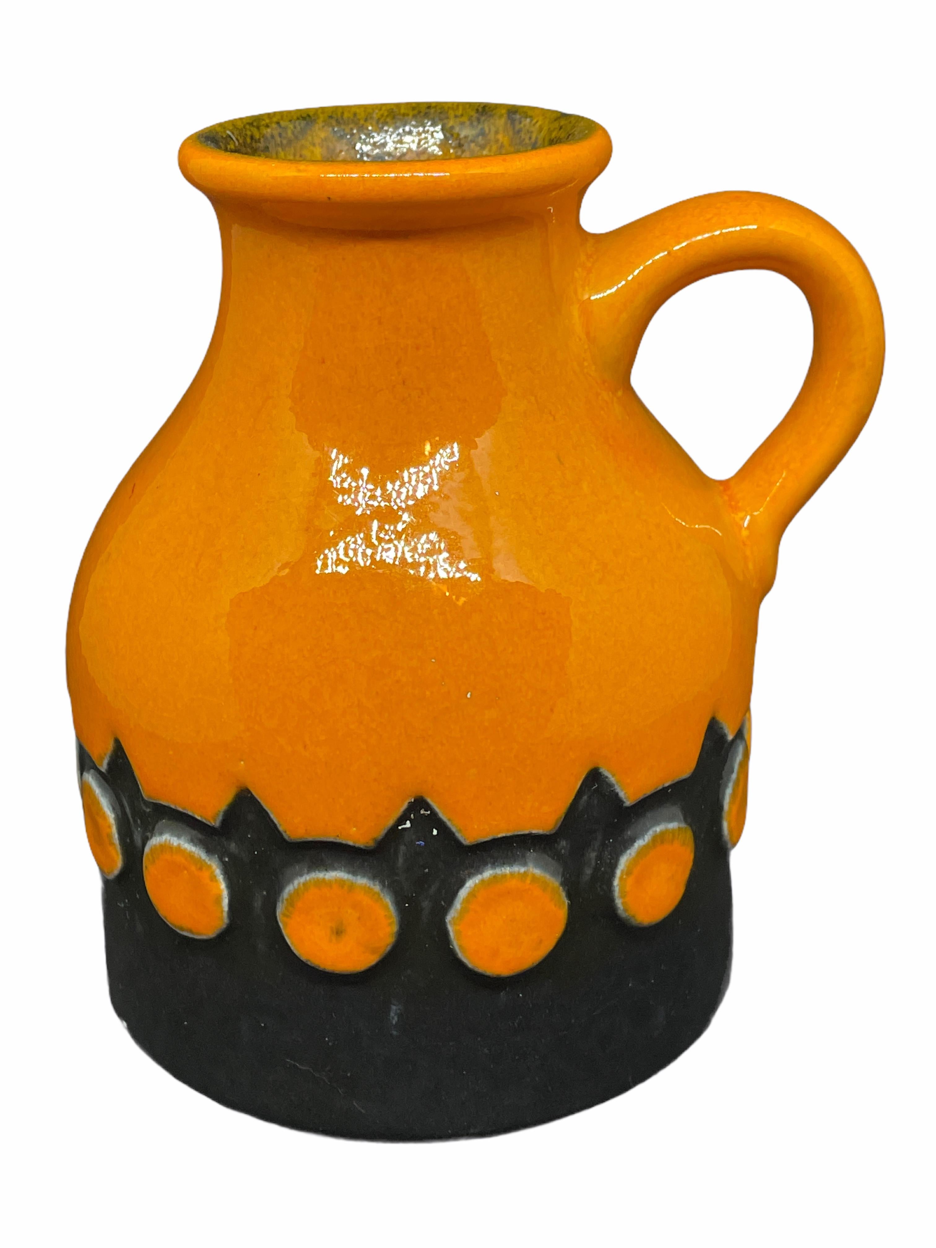 Mid-Century Modern Vase à lave grasse en céramique de Studio A par Jasba Keramik, Allemagne, années 1970 en vente