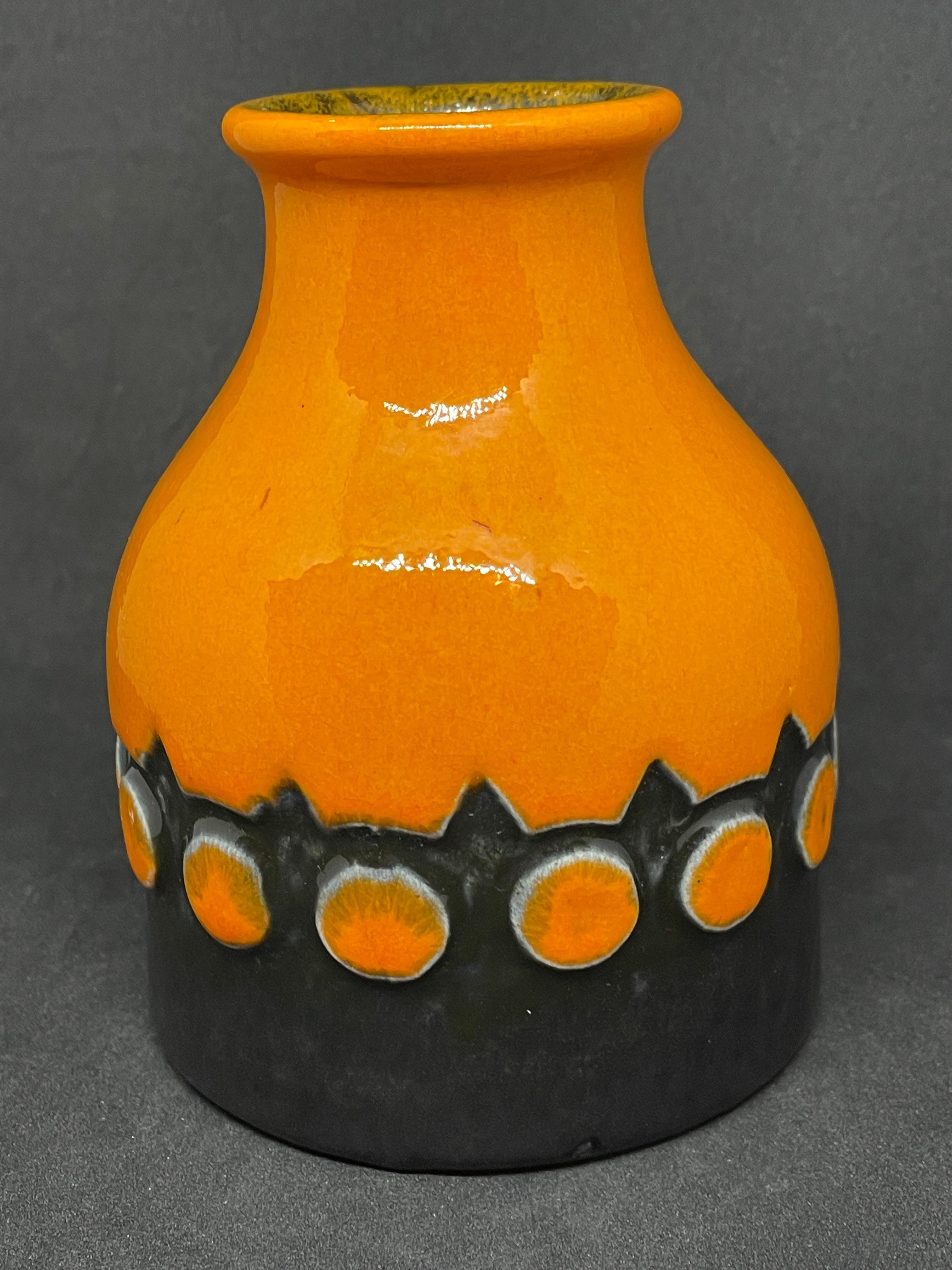 Late 20th Century Studio Ceramic Fat Lava Vase by Jasba Keramik, Germany, 1970s For Sale