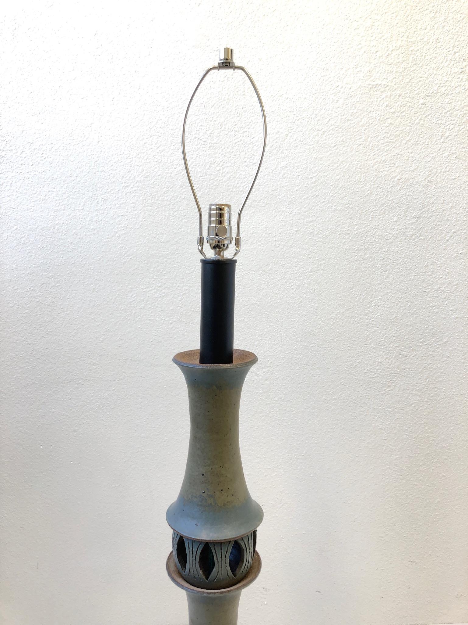 Mid-20th Century Studio Ceramic Floor Lamp by Raul Coronel