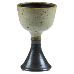 Studio Ceramic Goblet, two tone glaze