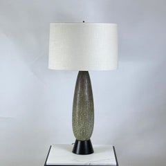 Studio Ceramic Lamp with Custom Linen Shade and Diffuser