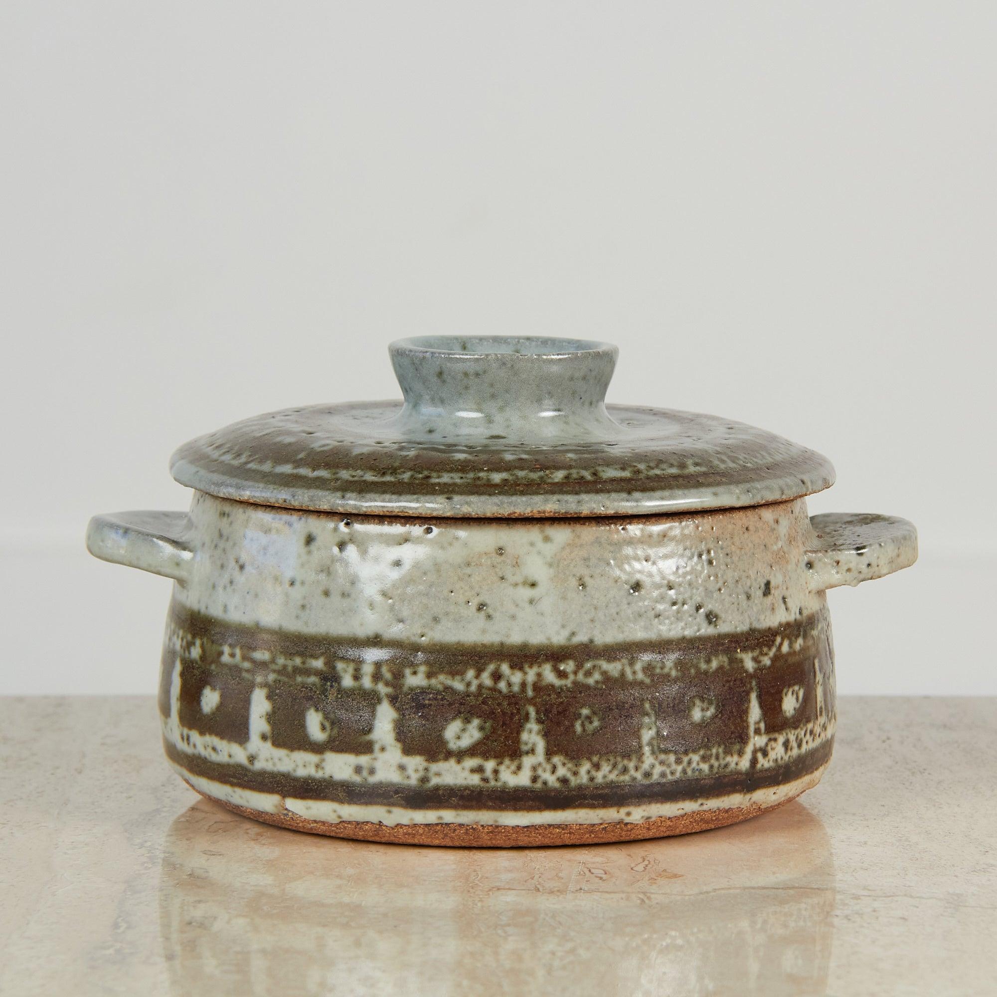 Mid-Century Modern Studio Ceramic Lidded Vessel