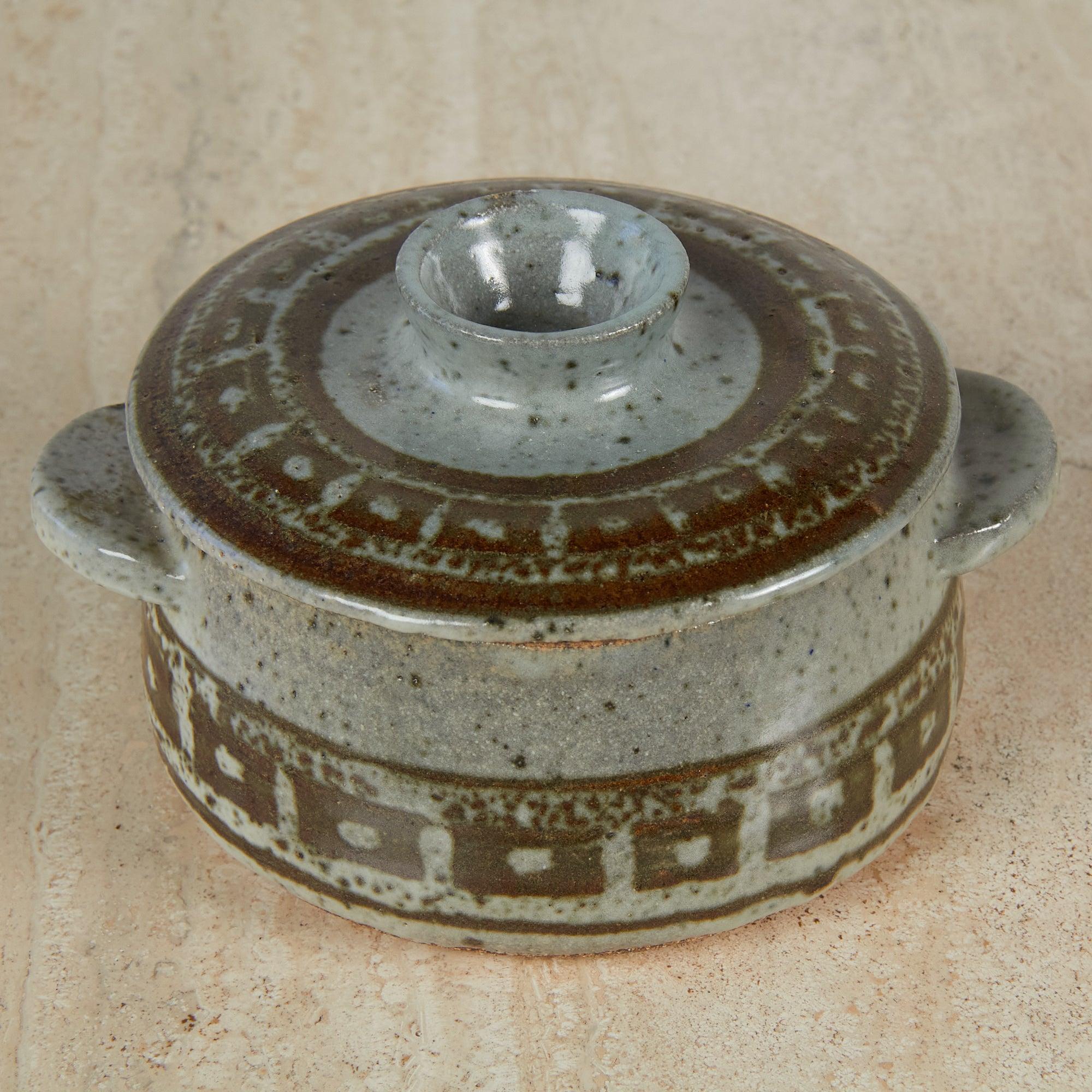 Glazed Studio Ceramic Lidded Vessel