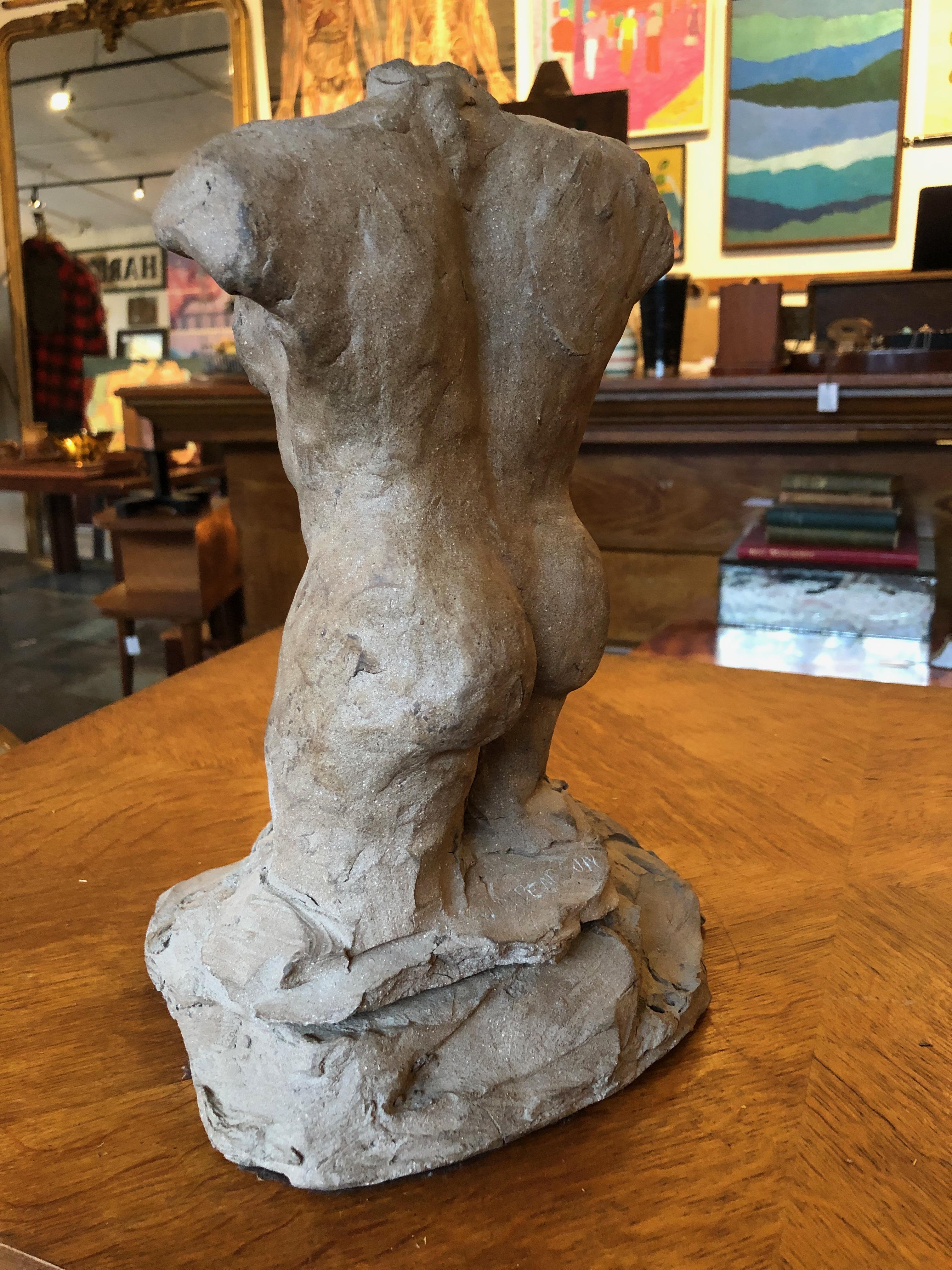 Studio Ceramic Nude Male Torso For Sale 2