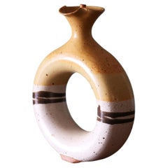 Studio Ceramic O-Shaped Vase Decanter Flask