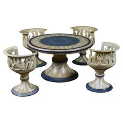 Studio Ceramic Patio Dining Set by Joel Cottet