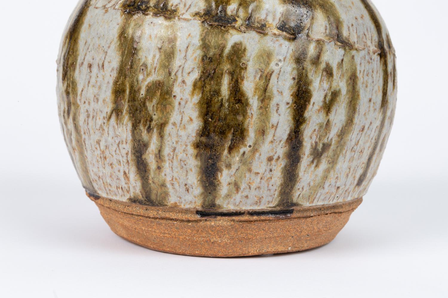 Studio Ceramic Stoneware Vase/Vessel with Vertical Striation 3