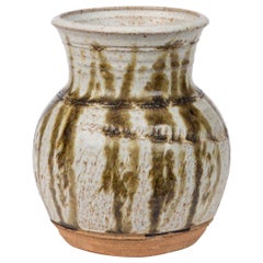 Studio Ceramic Stoneware Vase/Vessel with Vertical Striation