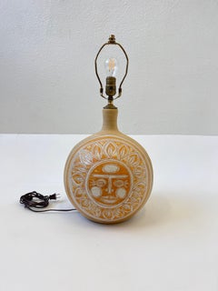 Studio Ceramic Sun Face Table Lamp by Brown